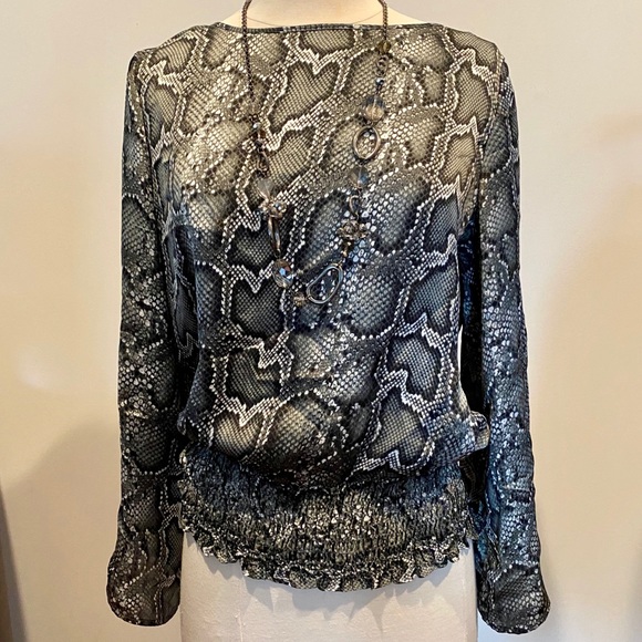 Michael Kors Tops - MICHAEL KORS Silky Snakeskin Print Blouse